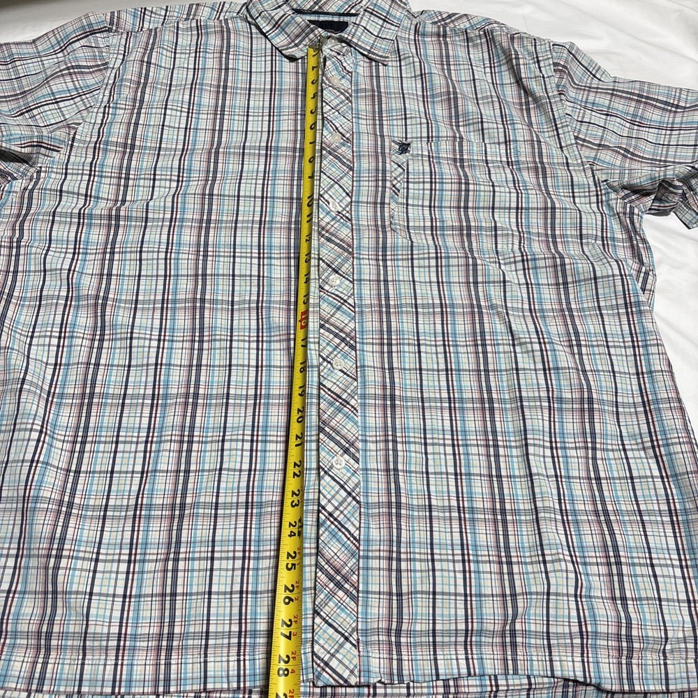 Vtg 90s Phat Farm Shirt Mens Color Cage White Blue Red Plaid Hip Hop Y2K 3XL - Picture 10 of 16